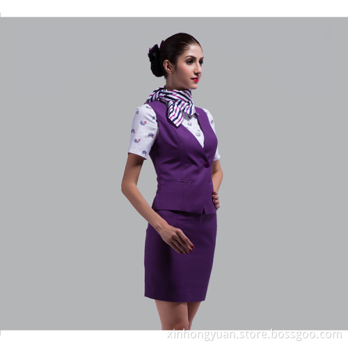 women skirt scarf vest air asia hostess uniform set